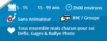 Description résumé City Rallye EVJF - activité EVG - jeu de piste - chasse au trésor - gages - défis - Citeamup